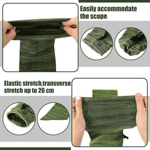 Sumind 6 قطع سيليكون بندقية حالة مكافحة الصدأ سيليكون بندقية كم النسيج للماء بندقية جورب متماسكة الأسلحة النارية الجوارب الرباط إغلاق للملحقات التكتيكية in Kuwait