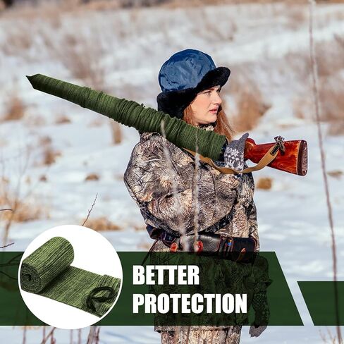 Sumind 6 قطع سيليكون بندقية حالة مكافحة الصدأ سيليكون بندقية كم النسيج للماء بندقية جورب متماسكة الأسلحة النارية الجوارب الرباط إغلاق للملحقات التكتيكية in Kuwait