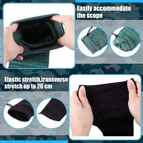 Sumind 6 Pieces Silicone Gun Case Anti Rust Silicone Rifle Sleeve Fabric Waterproof Rifle Sock Knit Firearms Socks Drawstring Closure for Tactical Accessories in Saudi Arabia