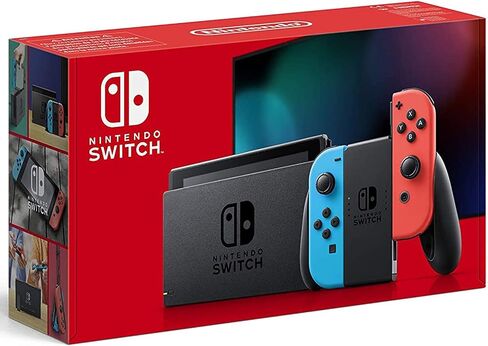 Nintendo Newest Switch with Neon Blue and Neon Red Joy-Con Family Christmas Holiday Bundle - 6.2" Touchscreen LCD Display, Bluetooth- Blue and Red + NexiGo_128GB MicroSD Card Bundle in Saudi Arabia