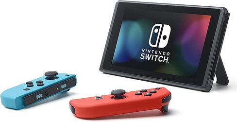 Nintendo Newest Switch with Neon Blue and Neon Red Joy-Con Family Christmas Holiday Bundle - 6.2" Touchscreen LCD Display, Bluetooth- Blue and Red + NexiGo_128GB MicroSD Card Bundle in Saudi Arabia