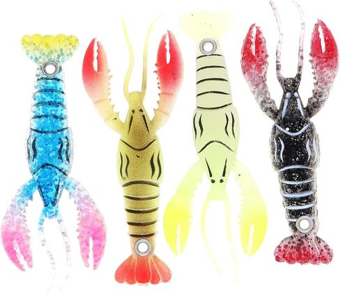 4pcs 3.5inch Crayfish Fishing Lures Bait, Lifelike Crayfish Fishing, Silicone Soft Crawfish Lures Bait Artificial Crawfish for Carp Bass in Saudi Arabia