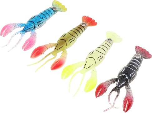 4pcs 3.5inch Crayfish Fishing Lures Bait, Lifelike Crayfish Fishing, Silicone Soft Crawfish Lures Bait Artificial Crawfish for Carp Bass in Saudi Arabia