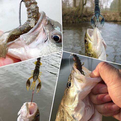 4pcs 3.5inch Crayfish Fishing Lures Bait, Lifelike Crayfish Fishing, Silicone Soft Crawfish Lures Bait Artificial Crawfish for Carp Bass in Saudi Arabia