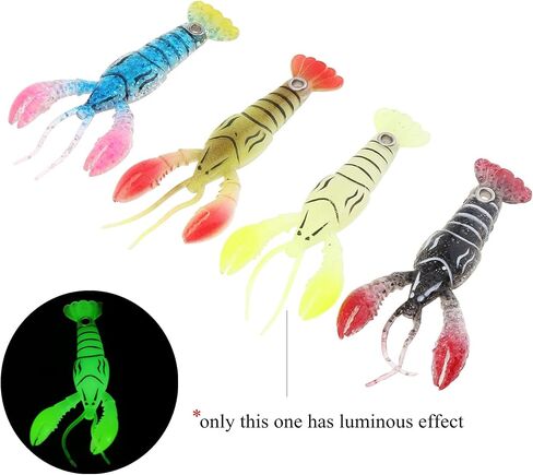 4pcs 3.5inch Crayfish Fishing Lures Bait, Lifelike Crayfish Fishing, Silicone Soft Crawfish Lures Bait Artificial Crawfish for Carp Bass in Saudi Arabia