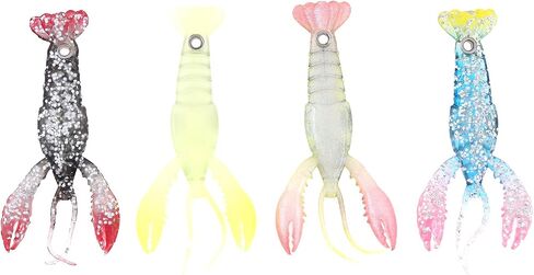 4pcs 3.5inch Crayfish Fishing Lures Bait, Lifelike Crayfish Fishing, Silicone Soft Crawfish Lures Bait Artificial Crawfish for Carp Bass in Saudi Arabia