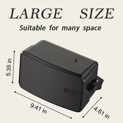 YVU 400W Outdoor Speakers for Patio, Porch, Gazebo,Garage. Active Passive Wall Mount Speaker. Indoor/Outdoor Stereo Sound System,IPX5 Waterproof.(2 Pcs) in Saudi Arabia