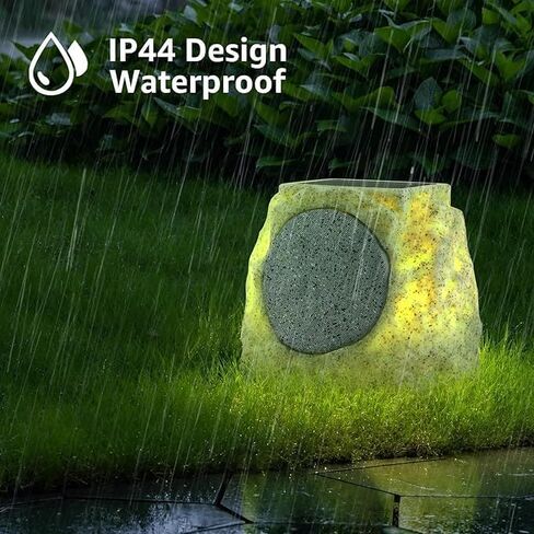SDX Solar Bluetooth Rock Speakers Outdoor Waterproof with RGB Lights – Wireless Stereo Pair, Solar/USB Charging, All-Weather Garden Patio Speakers in Saudi Arabia