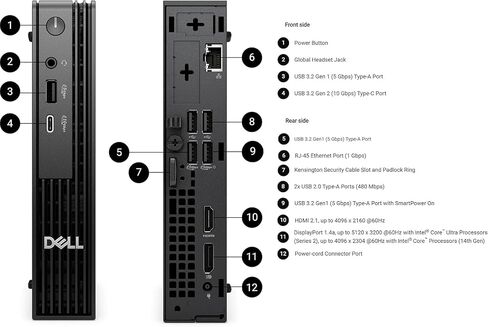 Dell Pro Micro QCM1250 Mini Desktop, New OptiPlex Version 14th Gen 14-Core i5-14500T (Beat i7-13700T), 16GB DDR5 RAM, 512GB PCIe SSD, Ultra-Quiet Design, 2-Monitor Support 4K, WiFi 6, Windows 11 Pro in Saudi Arabia