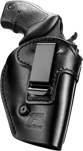 حافظة جلدية IWB، تناسب معظم مسدسات إطار J ومعظم المسدسات الخاصة .38 - Ruger LCR/LCRx، S&W 442/642/637/640، مسدس Bodyguard، Taurus 605/856، أذرع الميثاق والمزيد، داخل حزام الخصر in Kuwait
