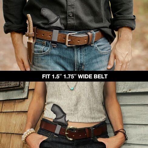 حافظة جلدية IWB، تناسب معظم مسدسات إطار J ومعظم المسدسات الخاصة .38 - Ruger LCR/LCRx، S&W 442/642/637/640، مسدس Bodyguard، Taurus 605/856، أذرع الميثاق والمزيد، داخل حزام الخصر in Kuwait