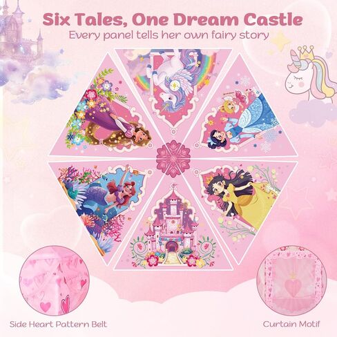 خيمة لعب الأميرة هامدول، لعبة فروزن للفتيات، خيمة أطفال على شكل قلعة الجليد في الداخل والخارج، بيت لعب خيالي كبير 51 بوصة × 40 بوصة مع حقيبة حمل لـ 1 2 3 4 5 6 7 8 9 سنوات هدية للفتيات in Kuwait