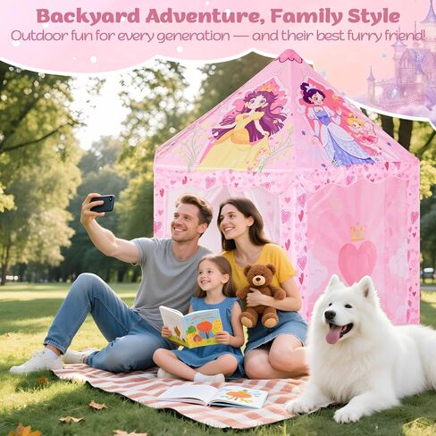 خيمة لعب الأميرة هامدول، لعبة فروزن للفتيات، خيمة أطفال على شكل قلعة الجليد في الداخل والخارج، بيت لعب خيالي كبير 51 بوصة × 40 بوصة مع حقيبة حمل لـ 1 2 3 4 5 6 7 8 9 سنوات هدية للفتيات in Kuwait