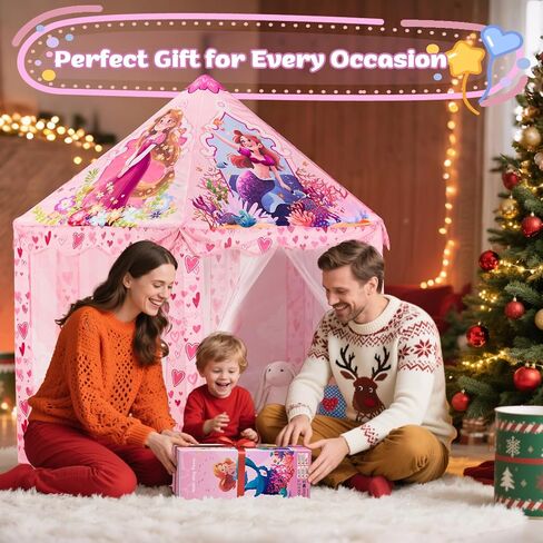 خيمة لعب الأميرة هامدول، لعبة فروزن للفتيات، خيمة أطفال على شكل قلعة الجليد في الداخل والخارج، بيت لعب خيالي كبير 51 بوصة × 40 بوصة مع حقيبة حمل لـ 1 2 3 4 5 6 7 8 9 سنوات هدية للفتيات in Kuwait