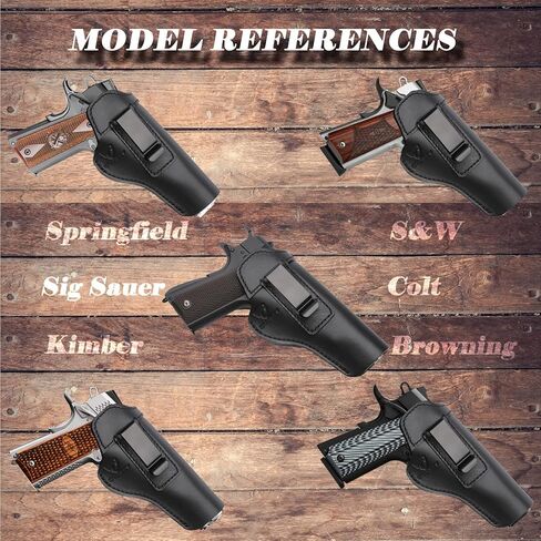 1911 Holster - Genuine Leather IWB Holster for Concealed Carry - Compatible with Kimber 1911/Colt 1911 /S & W 1911/Sig Sauer 1911/ Remington - Ruger & More 5 inch Barrel Pistols in Kuwait