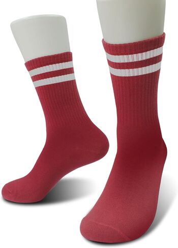 Striped Retro Socks in Red/White, Vintage Socks for Adult, Teens, Men&Women. (243) in Saudi Arabia