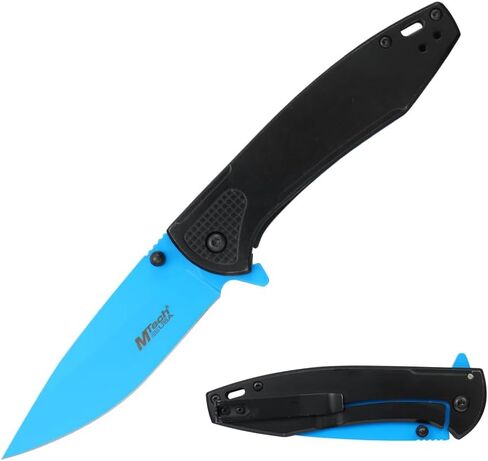 MTECH USA Folding Pocket Knife, 8.1 Inch Overall Length, Colored Aluminum Handle, 3Cr13MoV Steel Blade, Frame Lock, EDC, Survival, Camping in Saudi Arabia