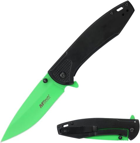 MTECH USA Folding Pocket Knife, 8.1 Inch Overall Length, Colored Aluminum Handle, 3Cr13MoV Steel Blade, Frame Lock, EDC, Survival, Camping in Saudi Arabia