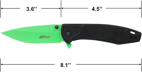 MTECH USA Folding Pocket Knife, 8.1 Inch Overall Length, Colored Aluminum Handle, 3Cr13MoV Steel Blade, Frame Lock, EDC, Survival, Camping in Saudi Arabia