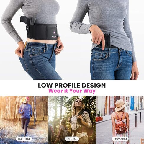 Belly Band Holster for Concealed Carry - Gun Holster for Women - Fits Glock, Smith Wesson, Taurus, Ruger, Sig, and More -Breathable Neoprene Waistband Holster for Most Pistols and Revolvers in Saudi Arabia