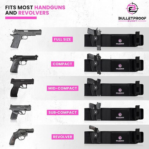 Belly Band Holster for Concealed Carry - Gun Holster for Women - Fits Glock, Smith Wesson, Taurus, Ruger, Sig, and More -Breathable Neoprene Waistband Holster for Most Pistols and Revolvers in Saudi Arabia