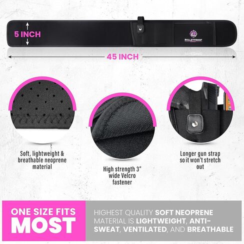 Belly Band Holster for Concealed Carry - Gun Holster for Women - Fits Glock, Smith Wesson, Taurus, Ruger, Sig, and More -Breathable Neoprene Waistband Holster for Most Pistols and Revolvers in Saudi Arabia