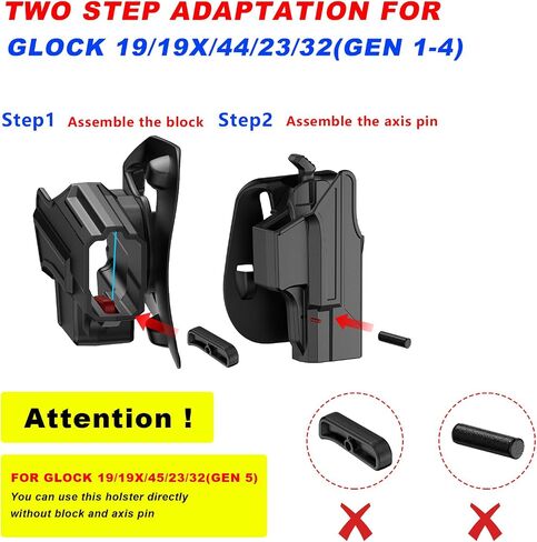 OWB Holster Compatible with Glock 19 19X 45, Thumb Release Belt Holster in Kuwait