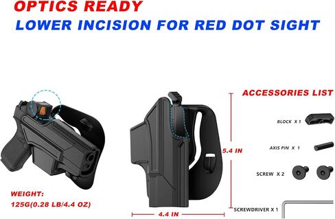 OWB Holster Compatible with Glock 19 19X 45, Thumb Release Belt Holster in Kuwait