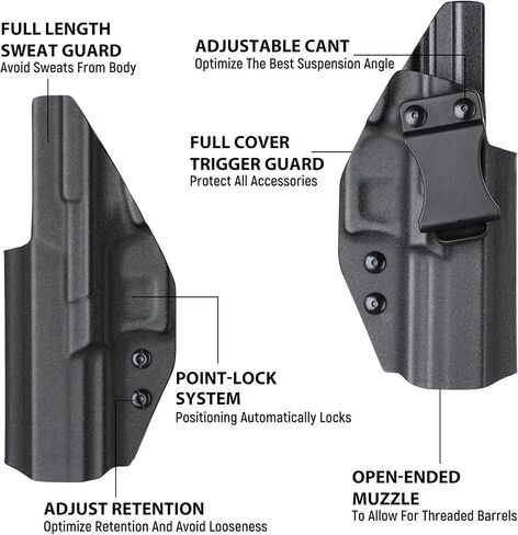 Kydex Holster for Springfield Echelon 4.5 Full Size, Optic Cut, Right Hand, Black in Kuwait