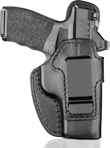 Premium IWB Leather Holster for Springfield Hellcat/OSP/RDP, Hellcat Pro, Optic-Ready Concealed Carry Holster, 1.75" Steel Clip, Hellcat Inside Waistband Holster, Stealth Black, Right/Left Hand in Saudi Arabia