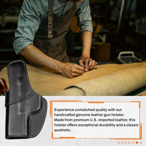Premium IWB Leather Holster for Springfield Hellcat/OSP/RDP, Hellcat Pro, Optic-Ready Concealed Carry Holster, 1.75" Steel Clip, Hellcat Inside Waistband Holster, Stealth Black, Right/Left Hand in Saudi Arabia