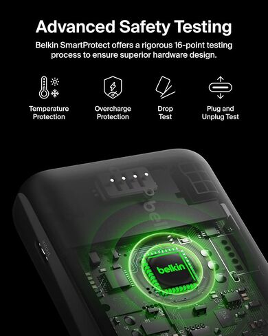 Belkin Portable Charger, 3-Port Laptop Power Bank 20000 mAh - USB-C & USB-A Ports, 65W iPhone Charger Fast Charging - MacBook, Apple iPhone 17, iPad, Samsung Galaxy S25, Nintendo Switch 2, etc - Black in Saudi Arabia