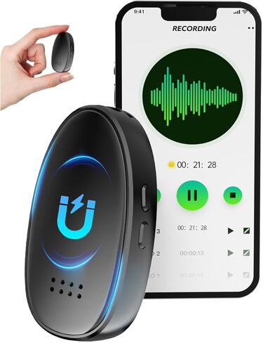 مسجل صوت 128 جيجابايت، مسجل صوت منشط مع تشغيل وتقليل الضوضاء بالذكاء الاصطناعي للمحاضرات والاجتماعات والمقابلات، متوافق مع الهاتف الذكي والكمبيوتر الشخصي in Kuwait