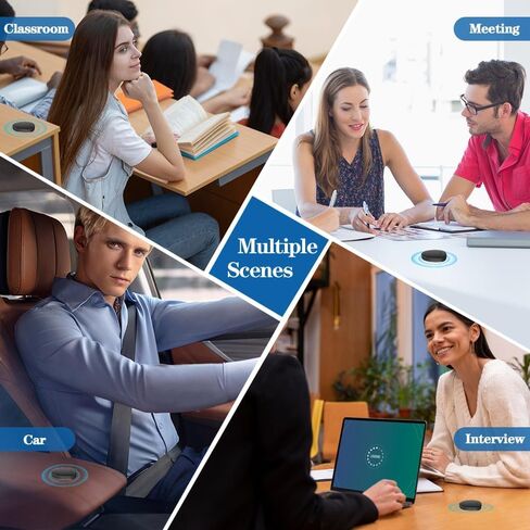 مسجل صوت 128 جيجابايت، مسجل صوت منشط مع تشغيل وتقليل الضوضاء بالذكاء الاصطناعي للمحاضرات والاجتماعات والمقابلات، متوافق مع الهاتف الذكي والكمبيوتر الشخصي in Kuwait