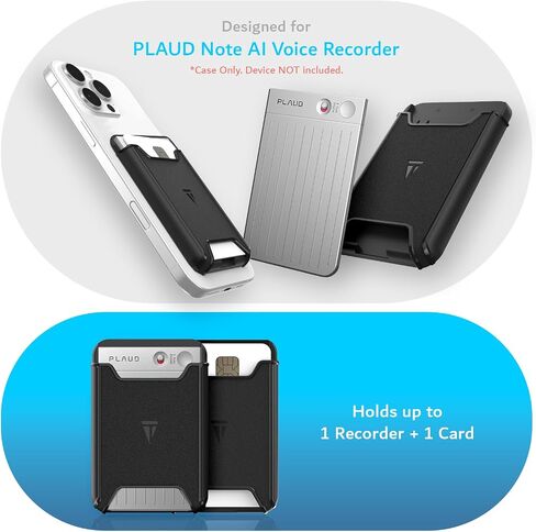 TUDIA Magnetic Holder for PLAUD Note and Plaud Note Pro AI Voice Recorder Case – Hard PC Slim Carrying Protective Cover with Strong Magnetic Attachment - Black in Saudi Arabia