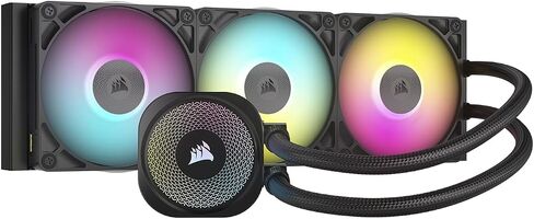 مبرد وحدة المعالجة المركزية السائل CORSAIR iCUE Link Titan 360 RX RGB - 360 مم AIO - منخفض الضوضاء - Intel LGA 1851/1700، AMD AM5/AM4-3X RX120 RGB Fans - يتضمن محور نظام رابط iCUE - أسود (متجدد) in Saudi Arabia