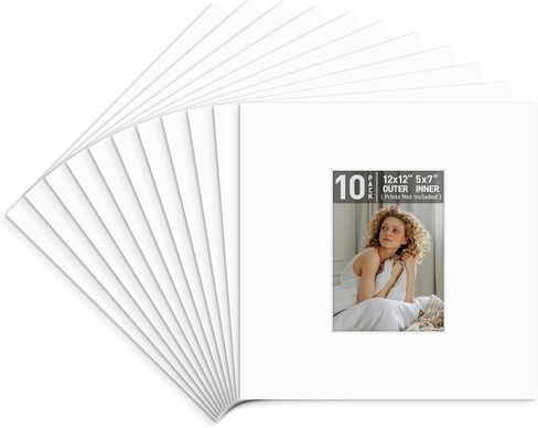 Golden State Art, Pack of 10, 8x8 Black Picture Mats Mattes with White Core Bevel Cut for 4x4 Photo in Saudi Arabia