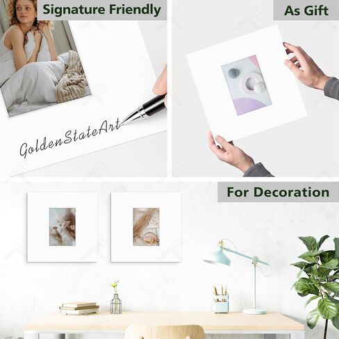 Golden State Art, Pack of 10, 8x8 Black Picture Mats Mattes with White Core Bevel Cut for 4x4 Photo in Saudi Arabia
