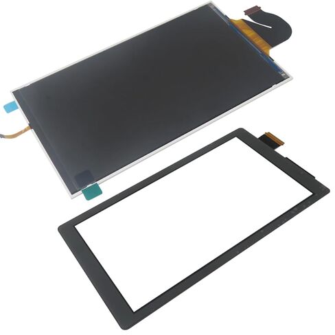 شاشة عرض LCD زجاجية من GRABOTE مقاس 5.5 بوصة + محول رقمي لشاشة تعمل باللمس باللون الأسود لجهاز Nintendo Switch Lite in Kuwait