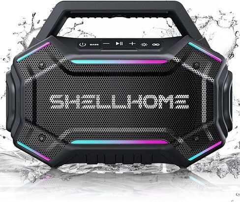 Bluetooth 6.0 Speakers Outdoor, 80W(Peak) Loud Speaker with Bass, 30H Playtime, IPX6 Waterproof, RGB Lights, BassUp 2.0, TWS, Portable Large Jobsite Speakers for Party, Garage in Saudi Arabia