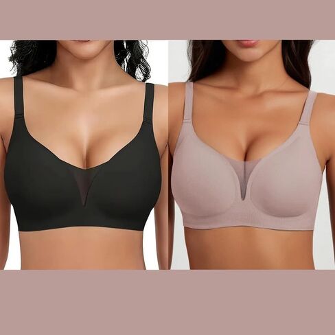 2 قطعة حمالة صدر نسائية بدون خياطة بدون سلك مريح حمالات صدر رافعة للصدر زبداني ناعم لاسلكي Bralette تغطية كاملة للنساء in Saudi Arabia