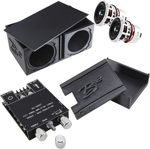 مضخم صوت للسيارة B2 Audio RC2 مقاس 2 بوصة مع شريحة بلوتوث أمبير وصندوق مزدوج التهوية (أسود) in Saudi Arabia