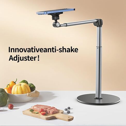 yAyusi Heavy Duty Aluminum Magnetic Overhead Tripod for iPhone, 12 in Long Phone Mount for Desk, Flexible Articulating Arm Overhead Phone Mount for Live Streaming, Meeting, Cooking in Saudi Arabia