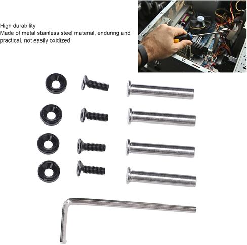 CPU Fan Screws, Aluminum Alloy Stainless Steel Mounting Kit for 25 30mm Computer Fans, with Anodized Washers for Water Cooling PC Case Fans (Silver) in Saudi Arabia