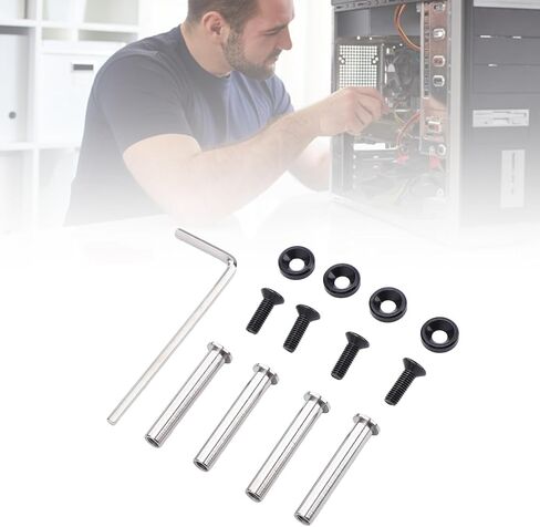 CPU Fan Screws, Aluminum Alloy Stainless Steel Mounting Kit for 25 30mm Computer Fans, with Anodized Washers for Water Cooling PC Case Fans (Silver) in Saudi Arabia