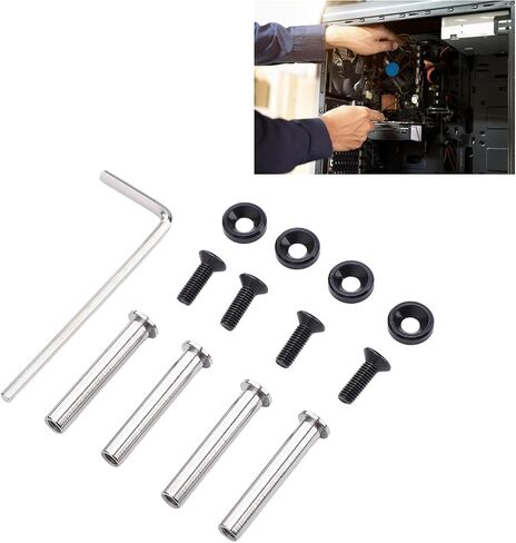CPU Fan Screws, Aluminum Alloy Stainless Steel Mounting Kit for 25 30mm Computer Fans, with Anodized Washers for Water Cooling PC Case Fans (Silver) in Saudi Arabia