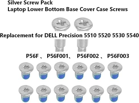 Zahara Silver Screw Pack Laptop Lower Bottom Base Cover Case Screws Replacement for DELL Precision 5510 5520 5530 5540 P56F P56F001 P56F002 P56F003 in Saudi Arabia