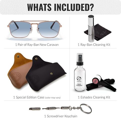 Ray-Ban RB3636 New Caravan Square Square Geasshes مع حزمة مجموعة النظارات الرسمية in Saudi Arabia
