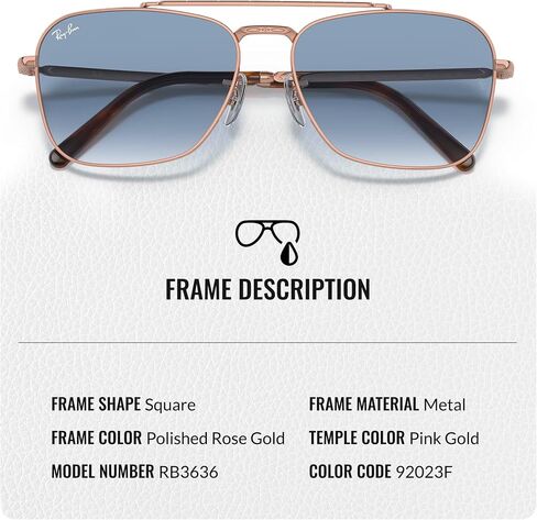 Ray-Ban RB3636 New Caravan Square Square Geasshes مع حزمة مجموعة النظارات الرسمية in Saudi Arabia