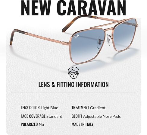 Ray-Ban RB3636 New Caravan Square Square Geasshes مع حزمة مجموعة النظارات الرسمية in Saudi Arabia